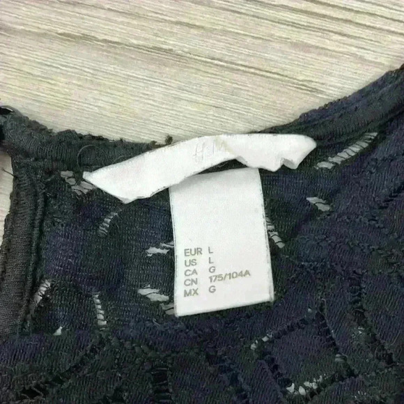 H&M Black See-Through Blouse Size Large - Picture 7 of 7